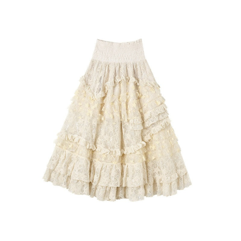 NO_ROMANCE_High_Waisted_Lace_Tulle_A_Line_Vintage_Travel_Beige_Maxi_Skirts_MISSTT