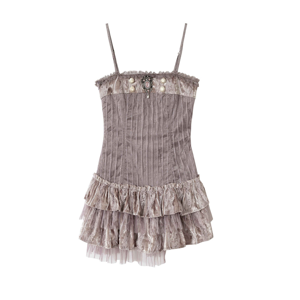 NO_ROMANCE_Lavender_Velvet_Ballet_Puff_Slim_Fit_Strappy_Casual_Youth_Slip_Mini_Dresses_MISSTT