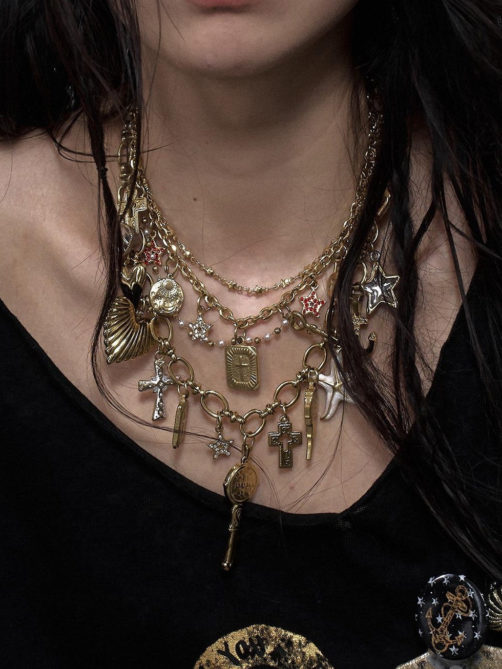 NO ROMANCE Layered Statement Original Design Mixed Metal Waist Body Chain Women Necklaces