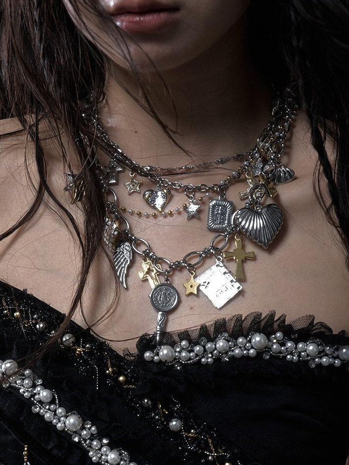 NO ROMANCE Layered Statement Original Design Mixed Metal Waist Body Chain Women Necklaces