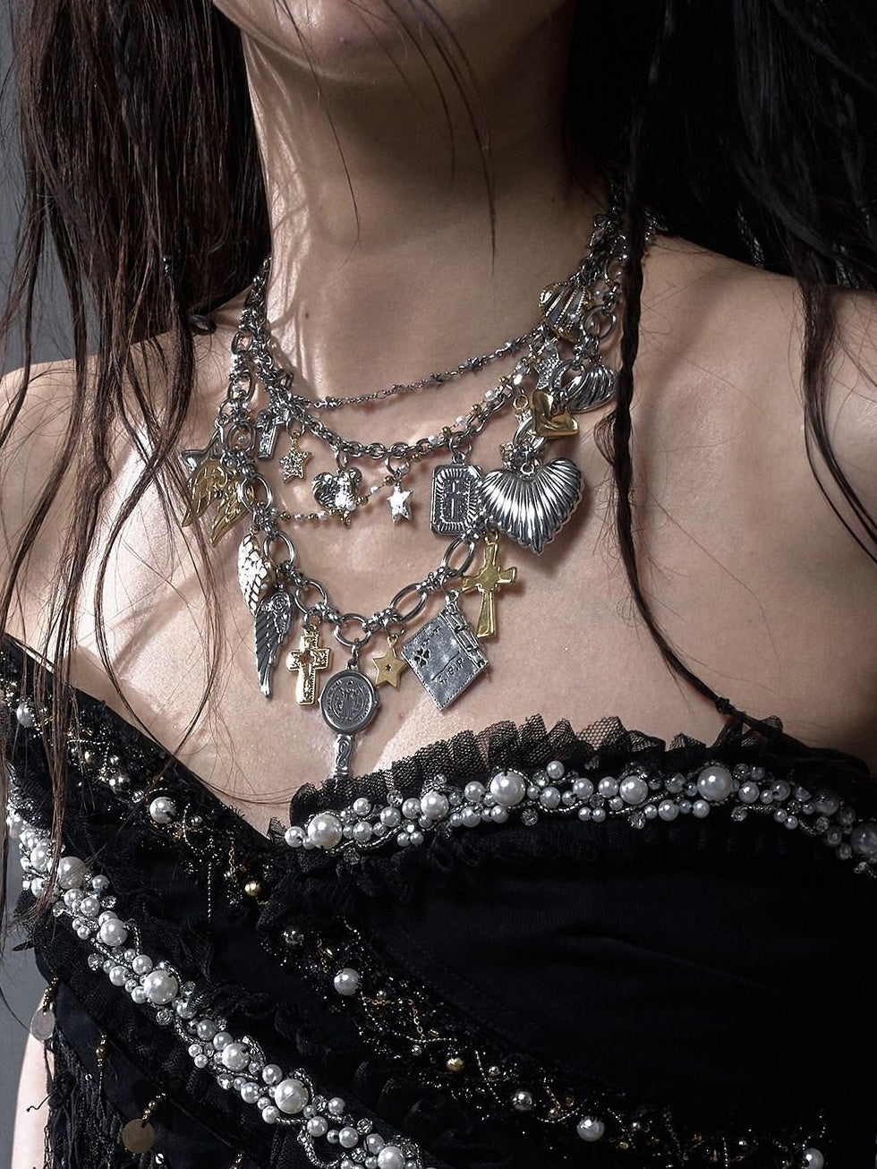 NO ROMANCE Layered Statement Original Design Mixed Metal Waist Body Chain Women Necklaces