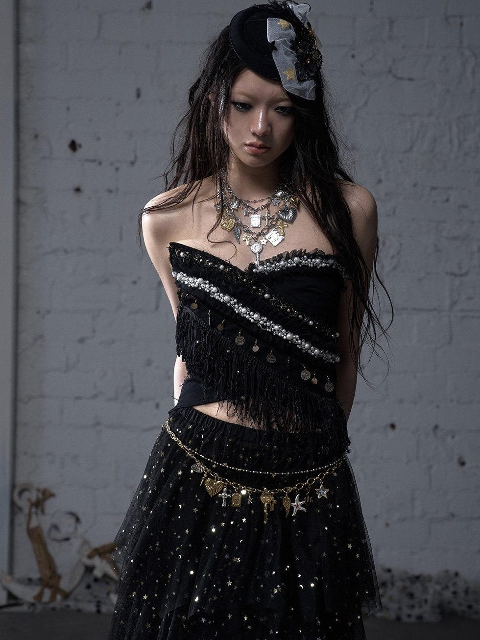 NO ROMANCE Layered Statement Original Design Mixed Metal Waist Body Chain Women Necklaces