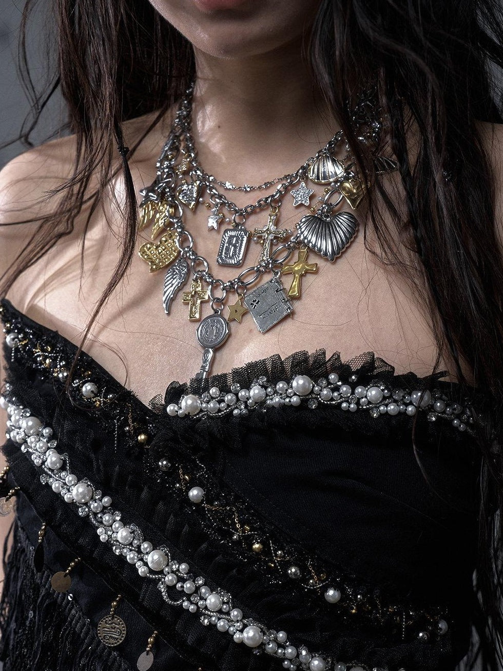NO ROMANCE Layered Statement Original Design Mixed Metal Waist Body Chain Women Necklaces
