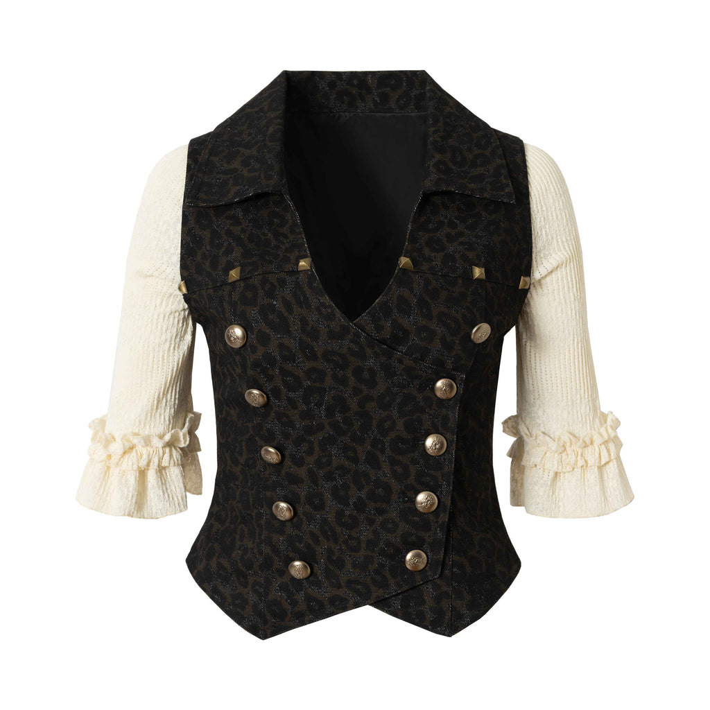 NO_ROMANCE_Leopard_Print_Hooded_Faux_Two_Piece_Regal_Double_Breasted_Jackets_MISSTT
