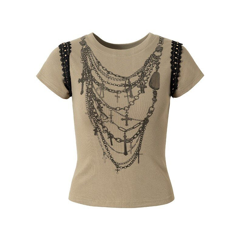 NO_ROMANCE_Light_Stretch_Viscose_Street_Punk_Slim_Short_Sleeve_Women_Gray_Crop_Tops_MISSTT