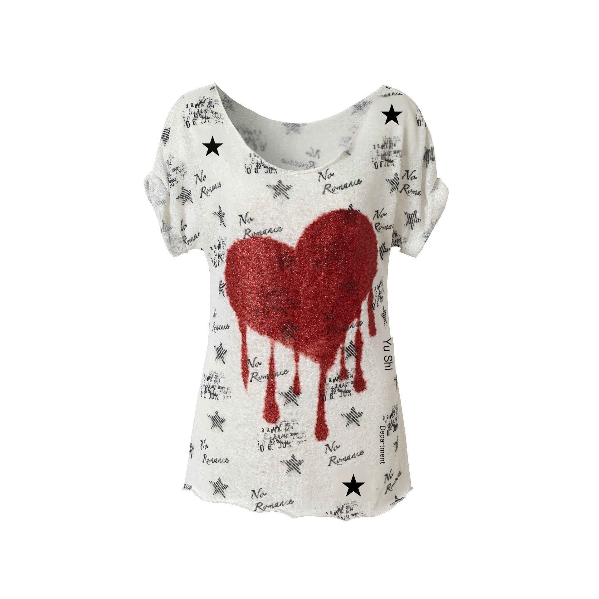 NO_ROMANCE_Lightweight_Cotton_Street_Punk_Slim_Women_Heart_Print_Short_Sleeve_T-Shirts_MISSTT
