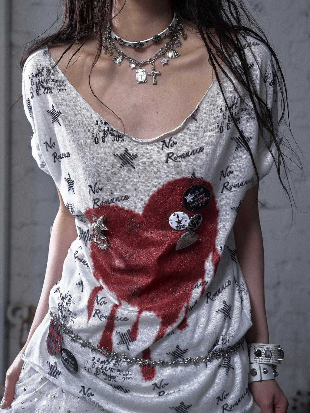 NO ROMANCE Original Design Mixed Material Floral Metal Women Fashion Jewelry Brooches
