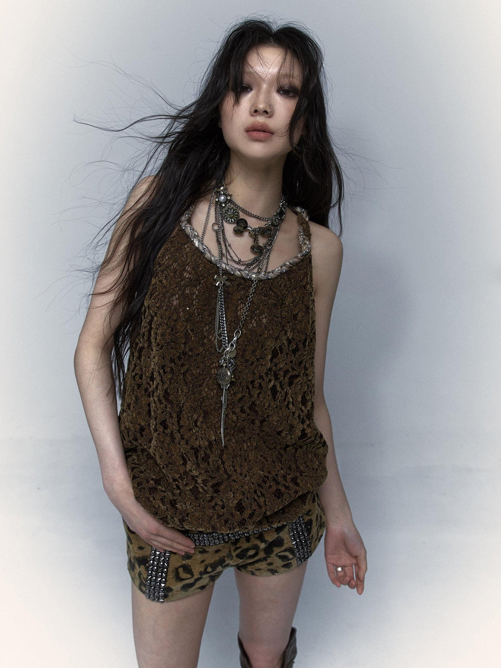 NO ROMANCE Original Design Strappy Unpadded Brown One Size Jute Rope Belt Camisoles