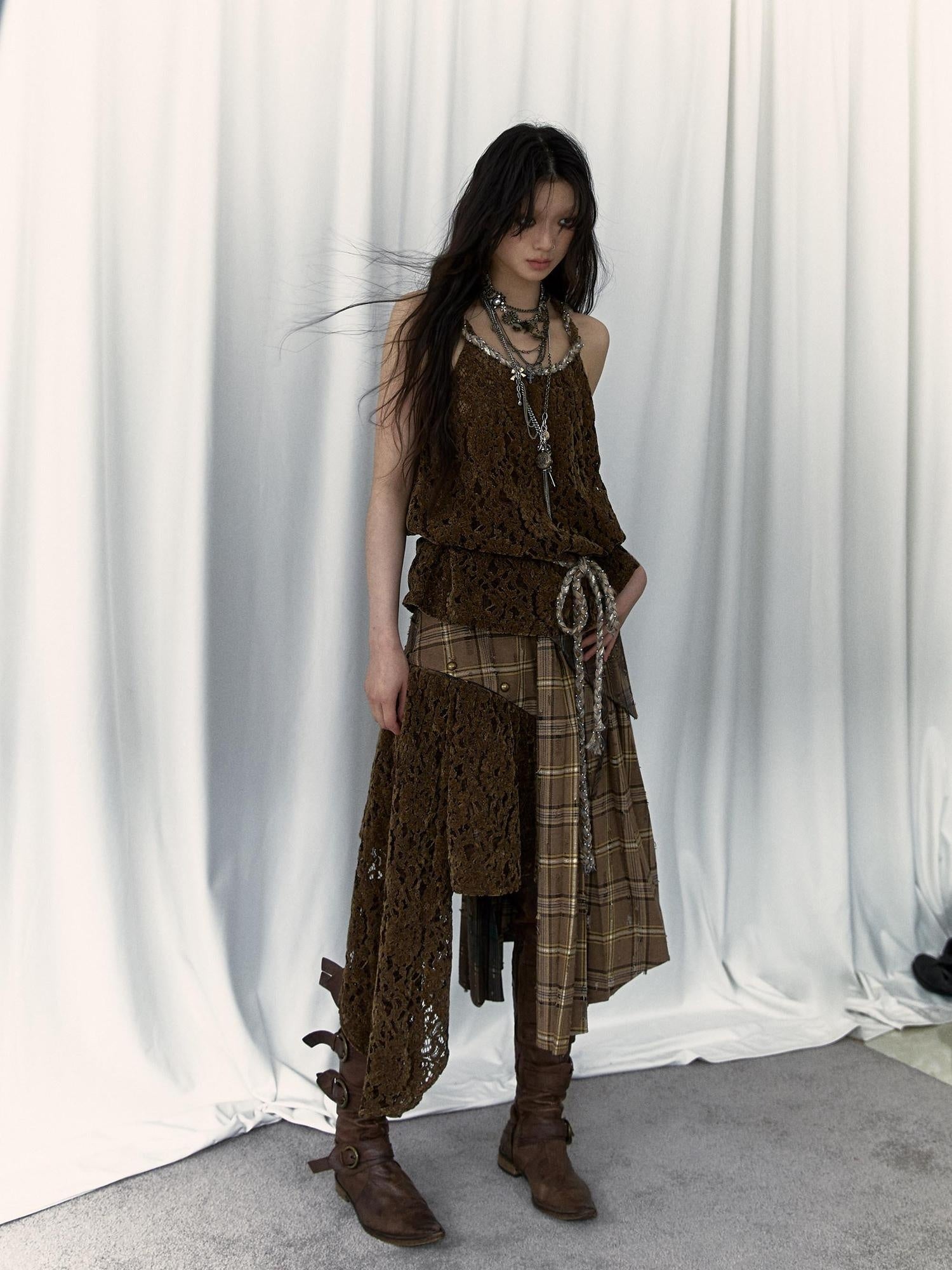 NO ROMANCE Original Design Strappy Unpadded Brown One Size Jute Rope Belt Camisoles