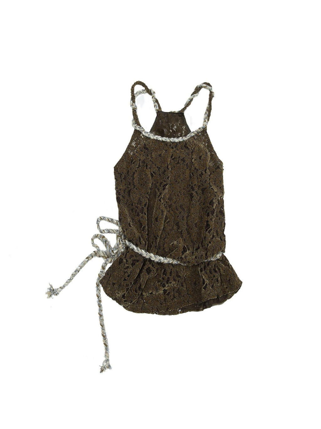 NO ROMANCE Original Design Strappy Unpadded Brown One Size Jute Rope Belt Camisoles