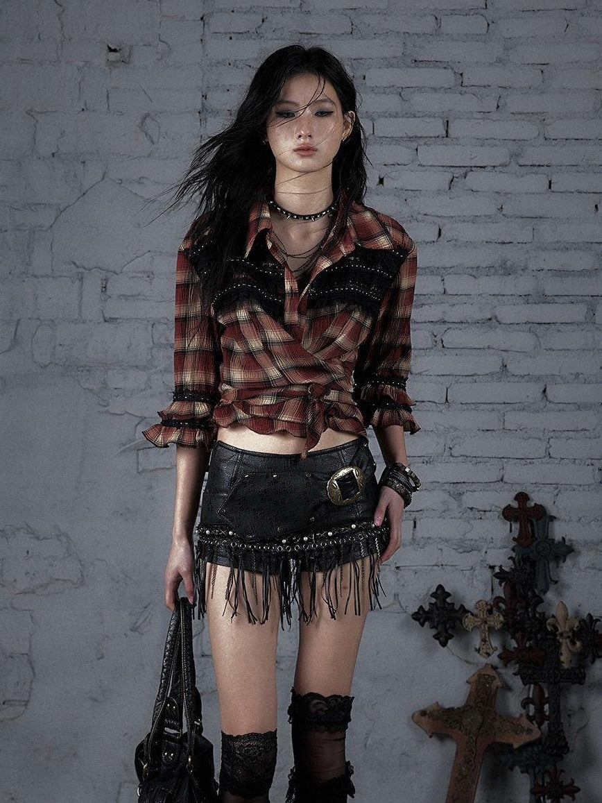 NO ROMANCE Original Low Waist Slim Fit Patchwork Black Teen Girl Casual Chic Short Trousers