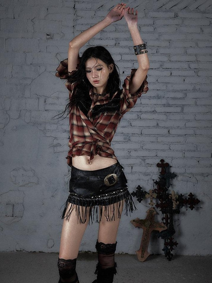 NO ROMANCE Original Low Waist Slim Fit Patchwork Black Teen Girl Casual Chic Short Trousers