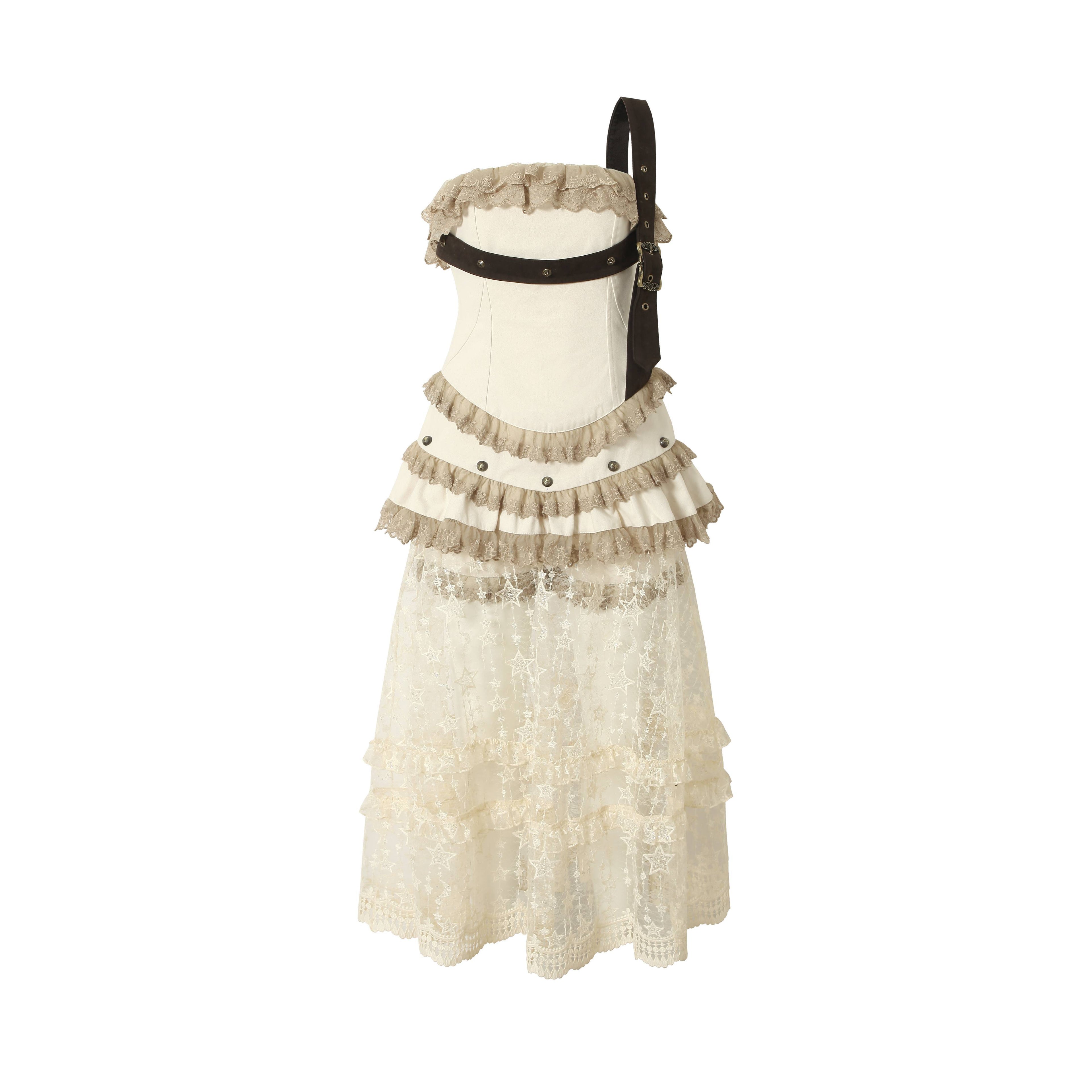 NO_ROMANCE_Pure_Cotton_Lace_Vintage_Natural_Waist_Party_Sexy_Strapless_Mini_Dresses_MISSTT