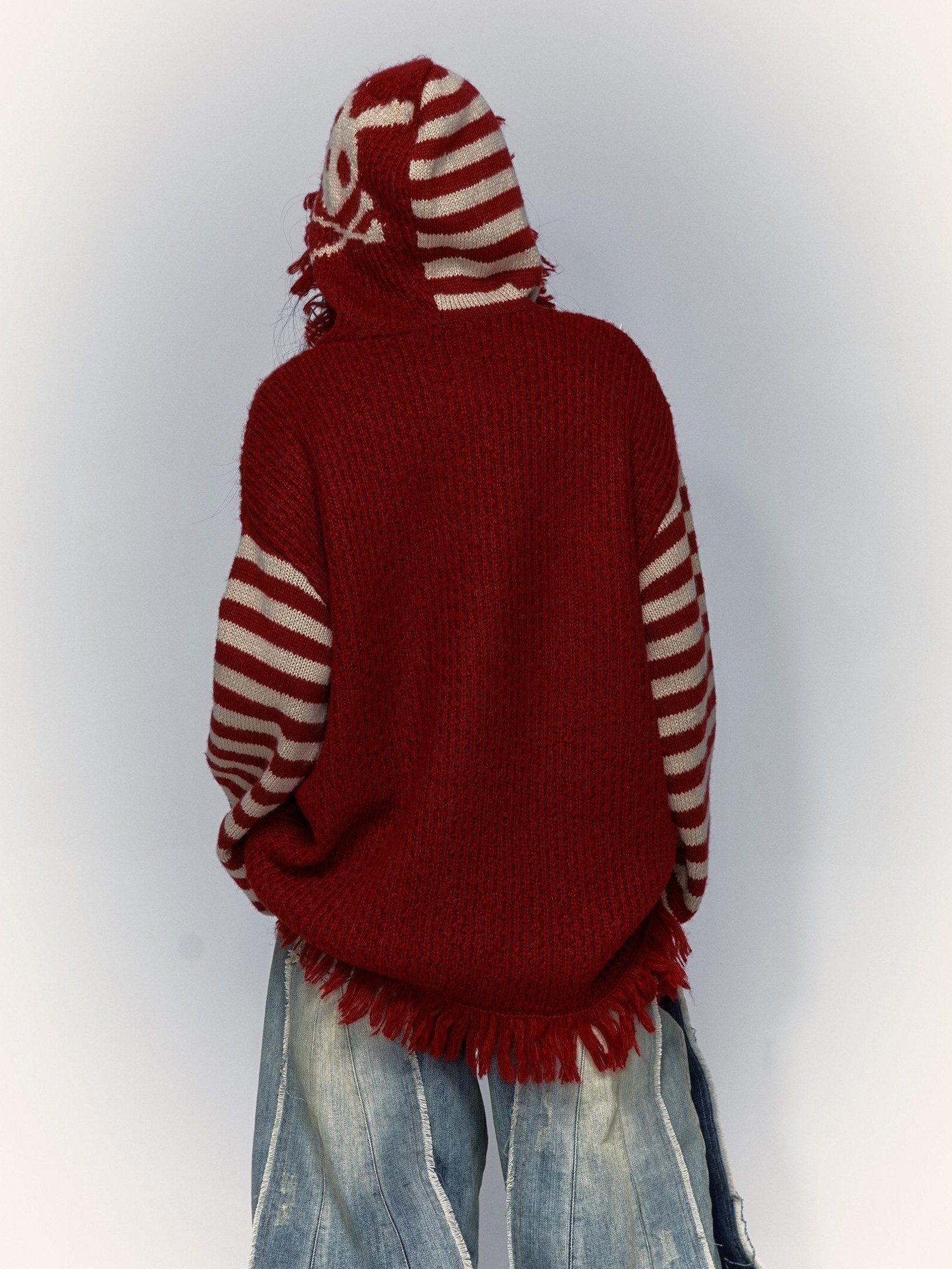 NO ROMANCE Red Accent Street Style Hooded Pullover Regular Fit Black Khaki Wine Hoodies