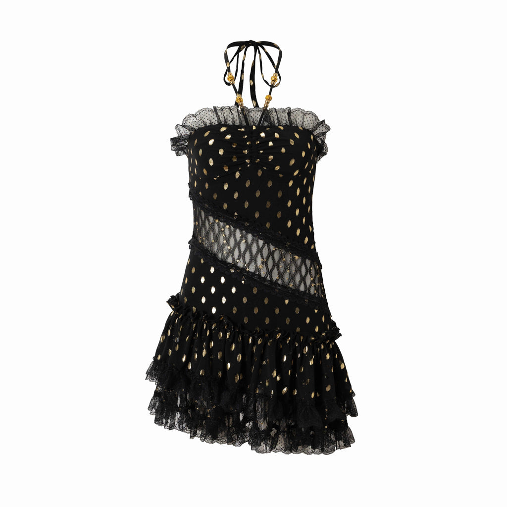 NO_ROMANCE_Sleek_Polyester_Spaghetti_Strap_Party_Ready_Women_Black_Casual_Mini_Dresses_MISSTT