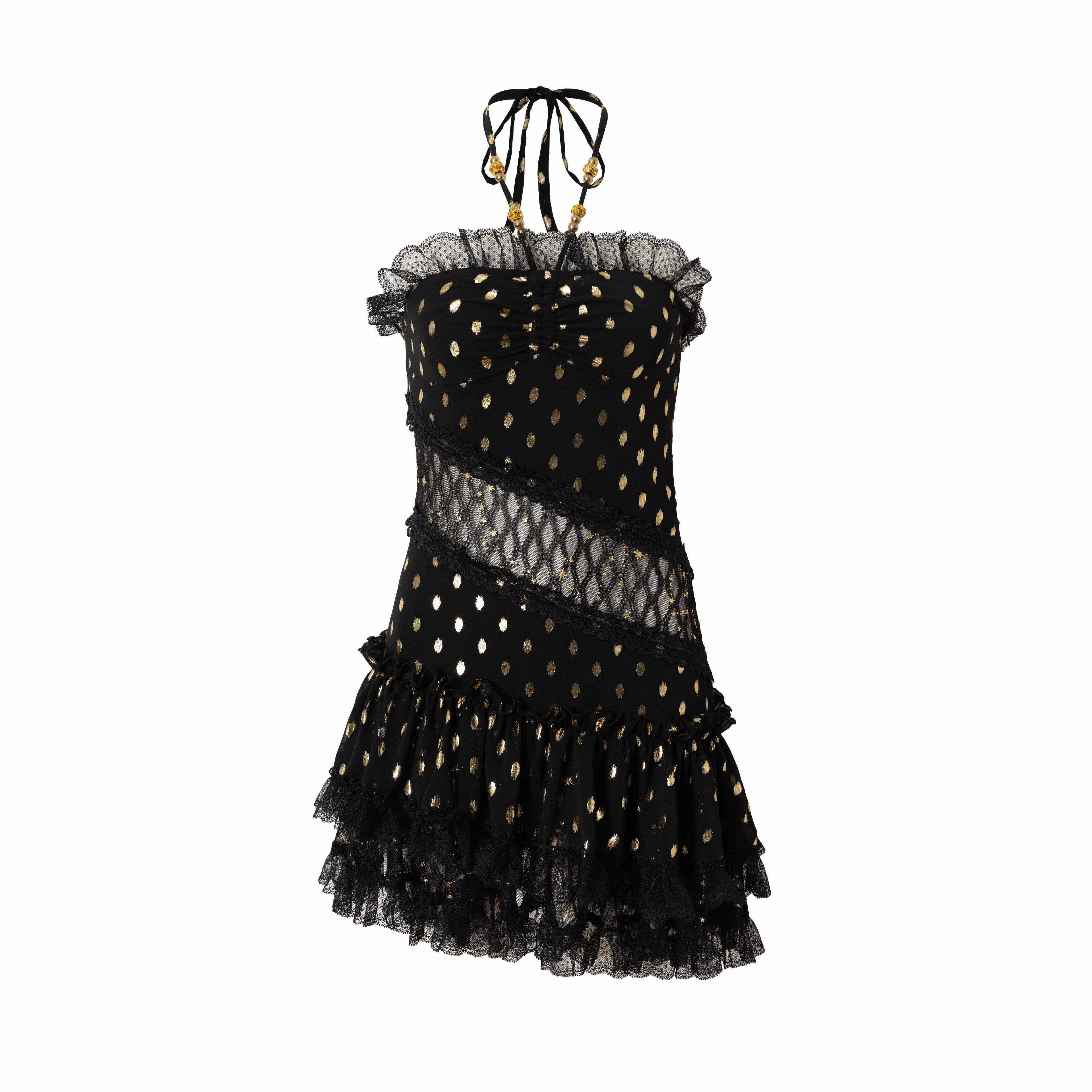 NO_ROMANCE_Sleek_Polyester_Spaghetti_Strap_Party_Ready_Women_Black_Casual_Mini_Dresses_MISSTT