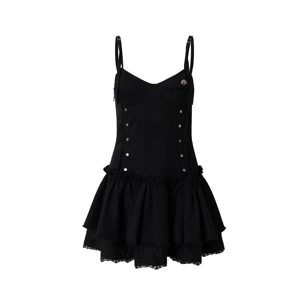 NO_ROMANCE_Soft_Cotton_Vintage_Fitted_Strappy_Travel_Womens_Black_White_Slip_Mini_Dresses_MISSTT