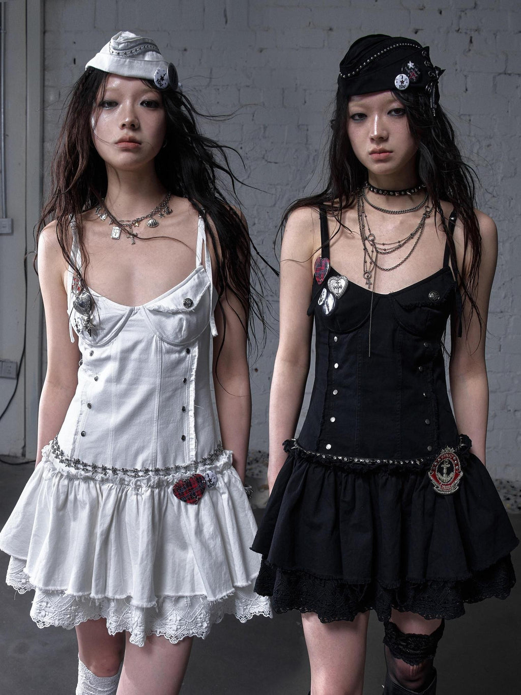 NO ROMANCE Soft Cotton Vintage Fitted Strappy Travel Womens Black White Slip Mini Dresses