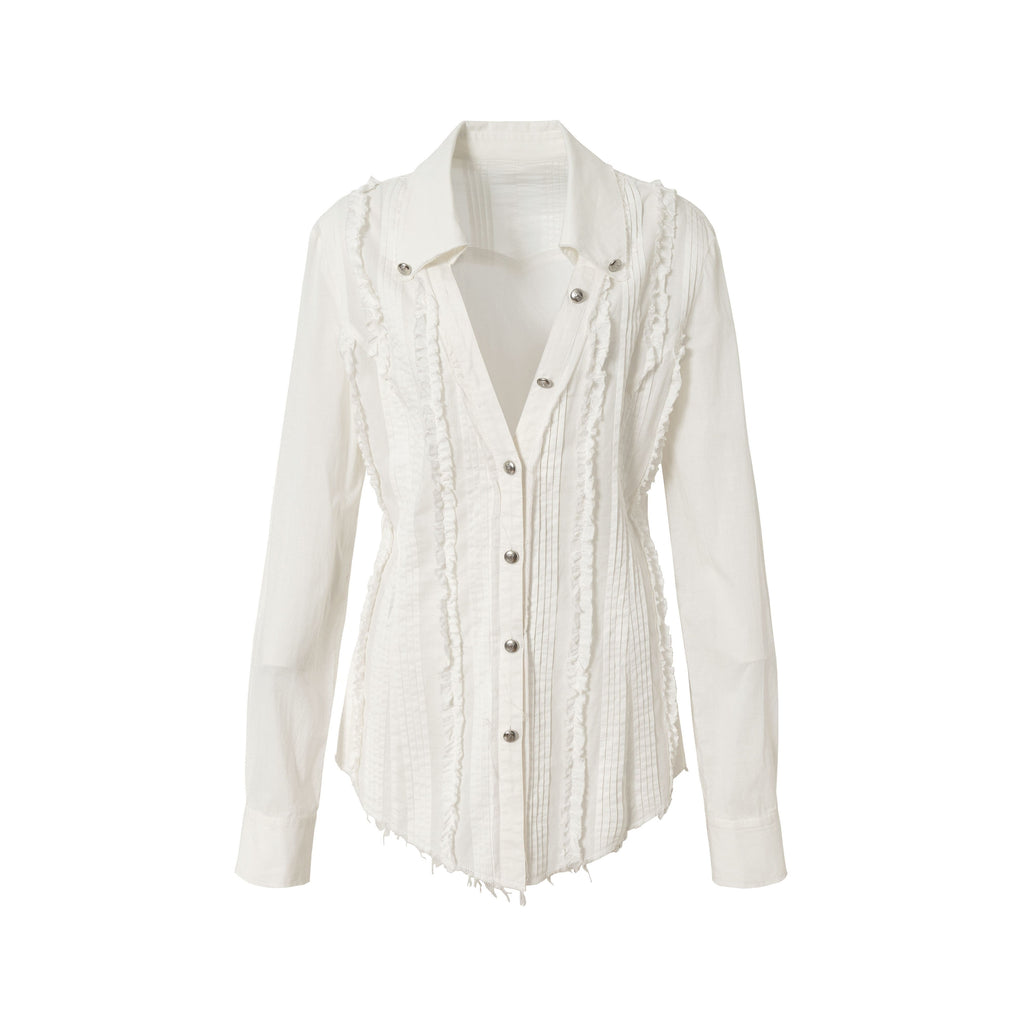 NO_ROMANCE_Sun_Protection_Original_Slim_Fit_V-neck_Button_Women_Cotton_Short_Sleeve_Shirts_MISSTT