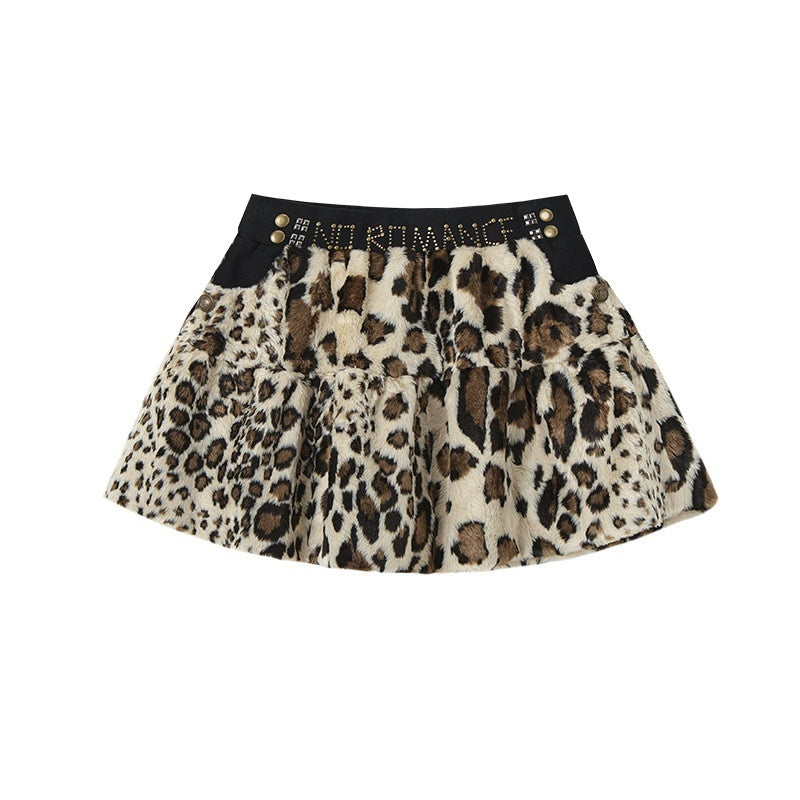 NO_ROMANCE_Thick_Polyester_Rhinestone_Punk_Street_Loose_A_Line_Leopard_Cake_Mini_Skirts_MISSTT