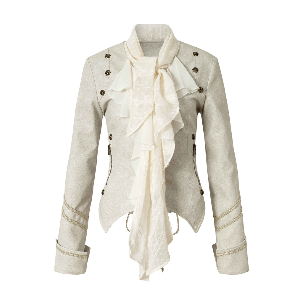NO_ROMANCE_Vintage_Scarf_Collar_Ribbon_Slim_Fit_Cropped_Women_Long_Sleeve_Casual_Jackets_MISSTT