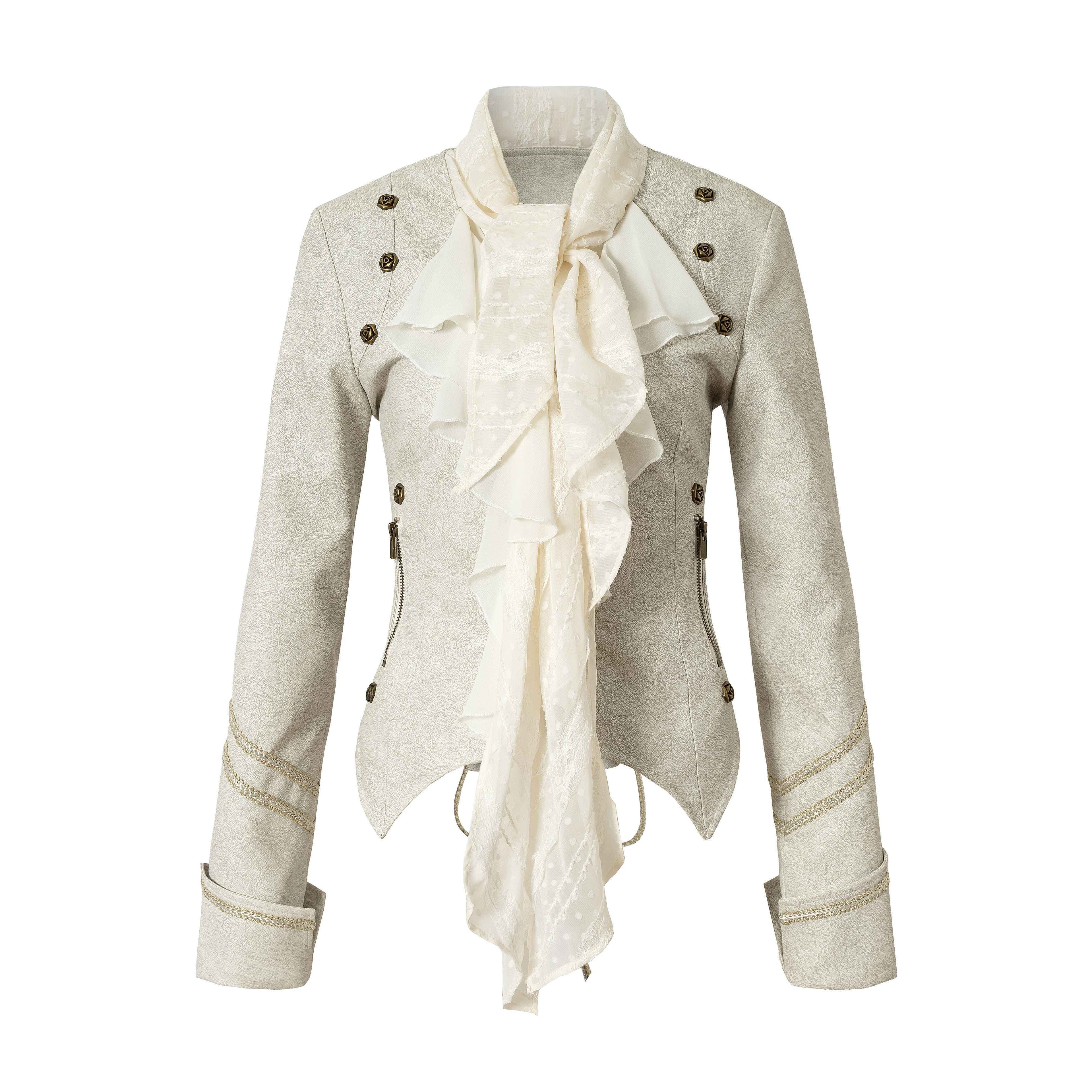 NO_ROMANCE_Vintage_Scarf_Collar_Ribbon_Slim_Fit_Cropped_Women_Long_Sleeve_Casual_Jackets_MISSTT