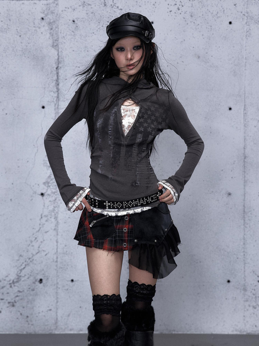 NO ROMANCE Vintage Slim V-neck Bell Sleeve Letter Print Women Cotton Long Sleeve T-Shirts