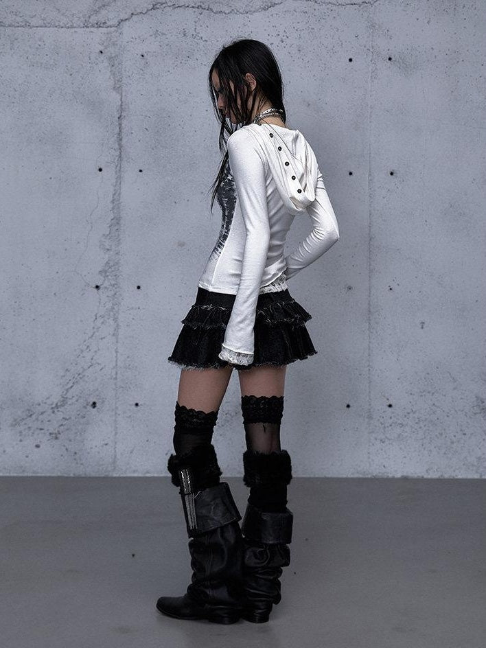 NO ROMANCE Vintage Slim V-neck Bell Sleeve Letter Print Women Cotton Long Sleeve T-Shirts
