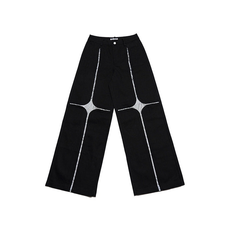 NextPassport_MOF_Black_Asymmetric_Silver_Cross_Sequin_Women's_Elastic_Waist_Wide-leg_Pants_918539405149_MISSTT