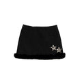NextPassport_MOF_Black_Corduroy_Hem_Fur_Trim_Frayed_Edge_Women's_Polyester_Mini_Skirts_850106351317_MISSTT