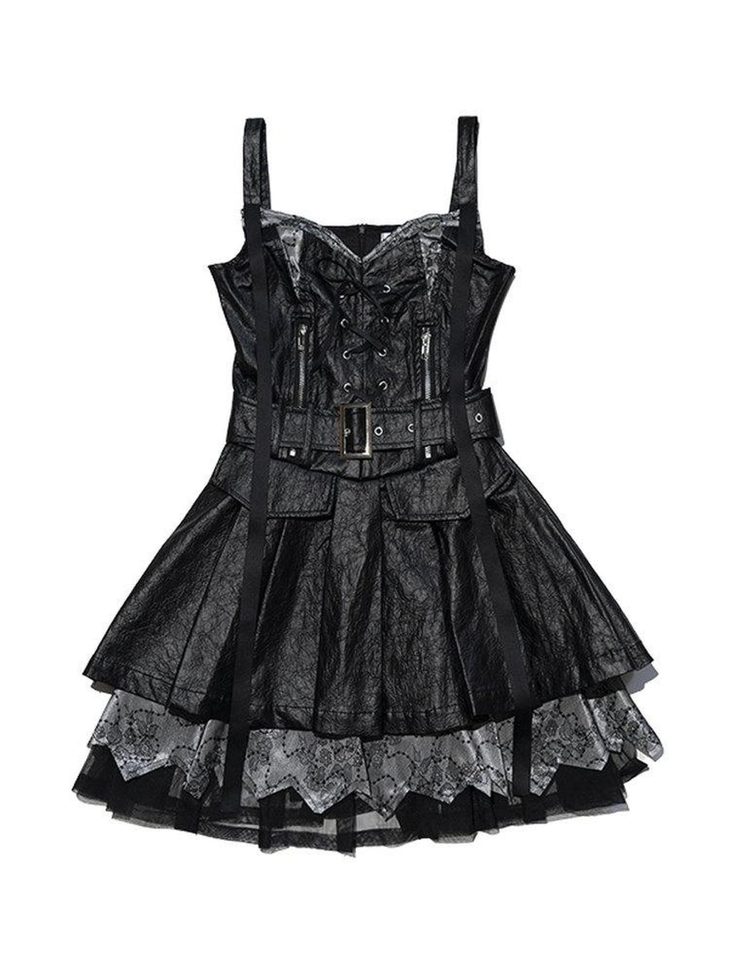 NextPassport MOF Black Strappy Off Shoulder Women's Pu Leather Slip Mini Dresses