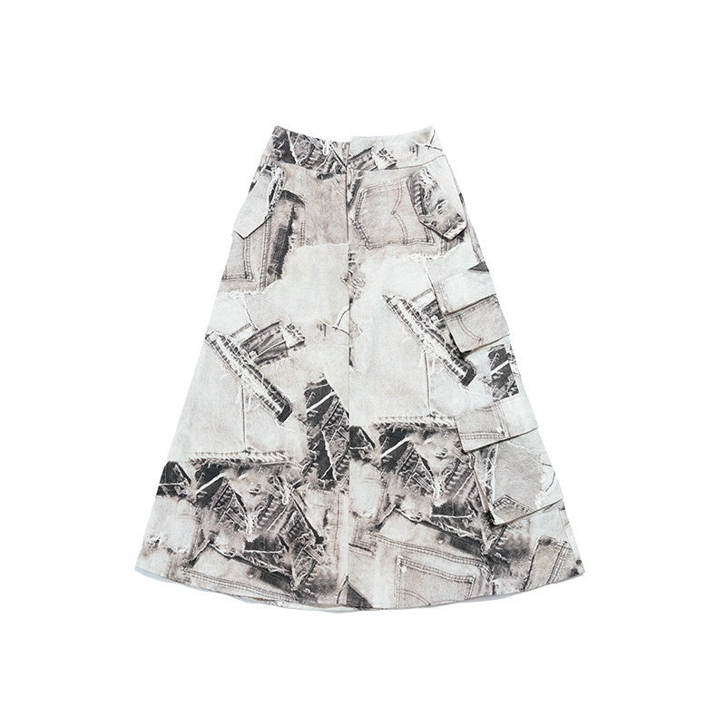NextPassport_MOF_Black_White_Denim_Print_Asymmetrical_A_Line_Women's_Cotton_Maxi_Skirts_830046036018_MISSTT