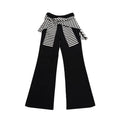 NextPassport_MOF_Black_White_Stripe_Patch_Faux_Two_Piece_Women's_Cotton_Spandex_Flare_Pants_814938926296_MISSTT