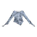 NextPassport_MOF_Blue_Gray_Sheer_Mesh_Printed_Split_Hem_Slim_Fit_Women's_Long_Sleeve_T-shirts_894834127055_MISSTT