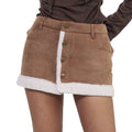 NextPassport_MOF_Brown_Faux_Fur_Integrated_A_Line_Women's_Polyester_Blend_Mini_Skirts_840051697541_MISSTT