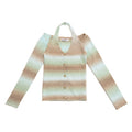 NextPassport_MOF_Brown_Green_Colorblock_Embroidered_Halter_Neck_Women's_Knit_Cardigans_884352189495_MISSTT