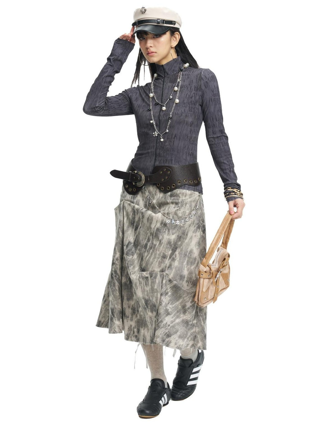 NextPassport MOF Brown High Neck Slim Fit Women's Viscose Spandex Blend Long Sleeve T-shirts