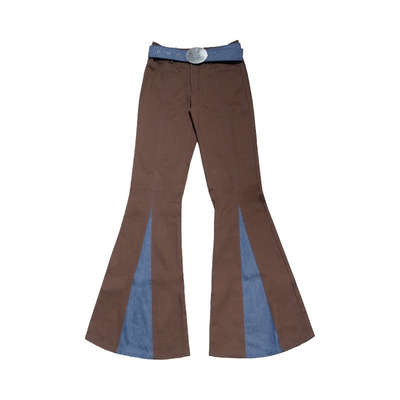 NextPassport_MOF_Brown_Patchwork_Denim_Low_Waist_Zipper_Women's_Polyester_Flare_Jeans_935057766290_MISSTT