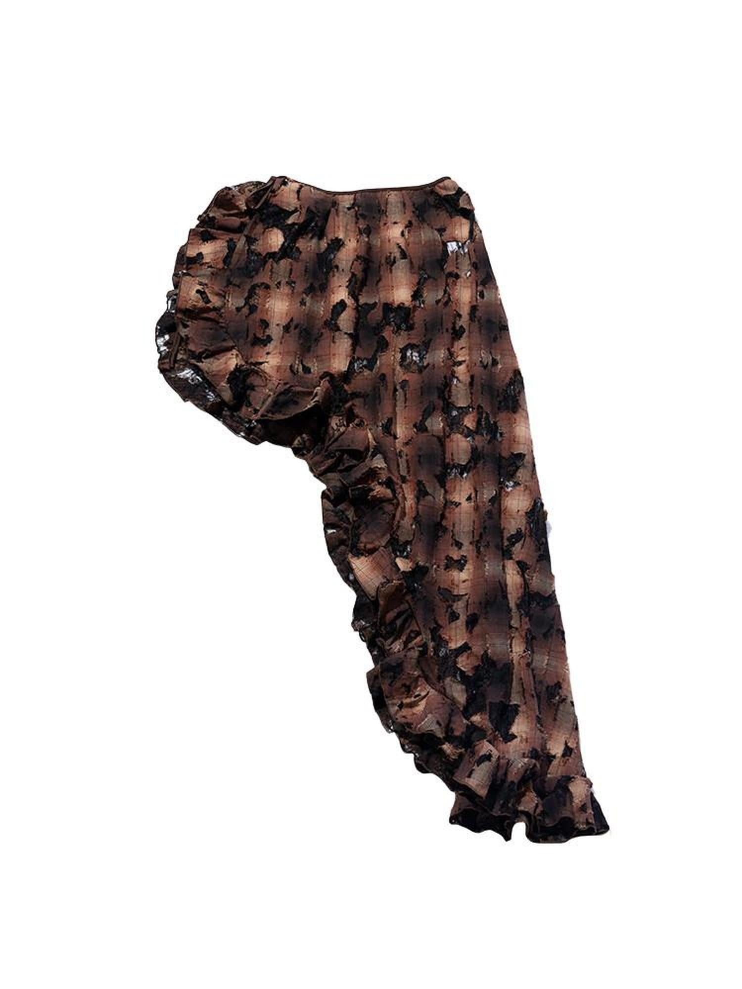 NextPassport MOF Brown Plaid Distressed Lace Patchwork Women's Cotton Clothing Accessories