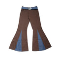 NextPassport_MOF_Brown_Spliced_Colorblock_Low_Waist_Slimming_Women's_Cotton_Flare_Pants_728608608575_MISSTT