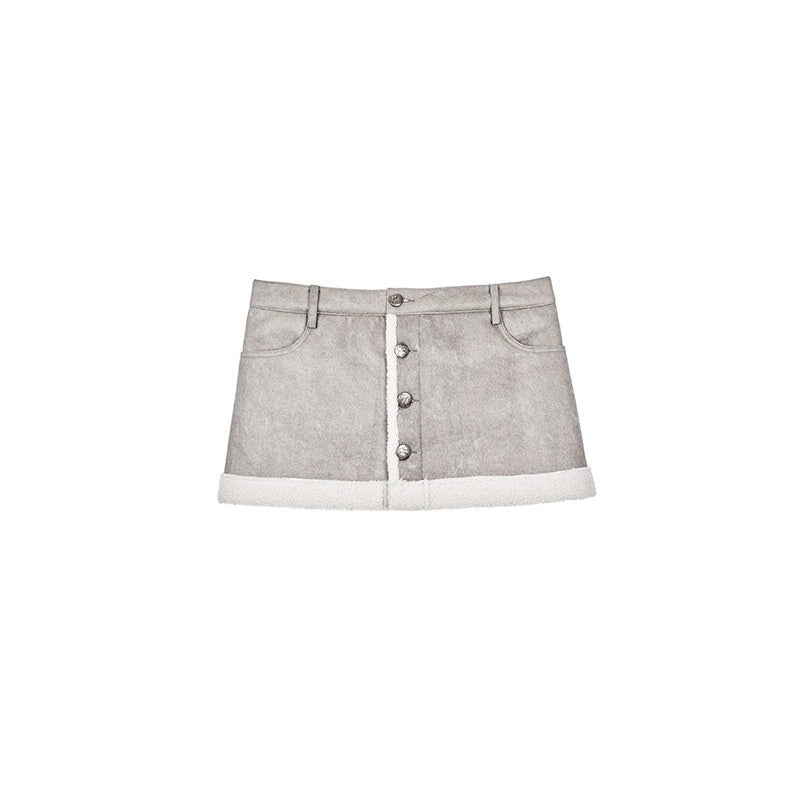 NextPassport_MOF_Brown_Suede_Fleece_Lined_Mid_Waist_A_Line_Women's_Polyester_Mini_Skirts_744135883149_MISSTT