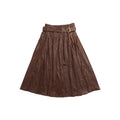 NextPassport_MOF_Brown_Suede_Pleated_High_Waist_Women's_Polyester_Blend_Maxi_Skirts_830047848388_MISSTT