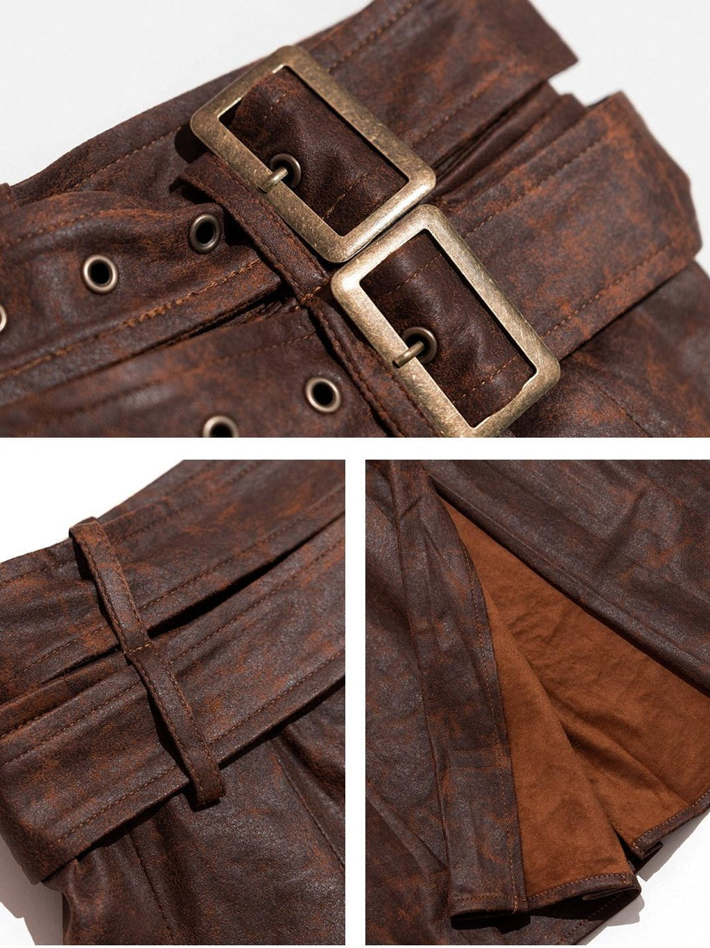 NextPassport MOF Brown Suede Pleated High Waist Women's Polyester Blend Maxi Skirts