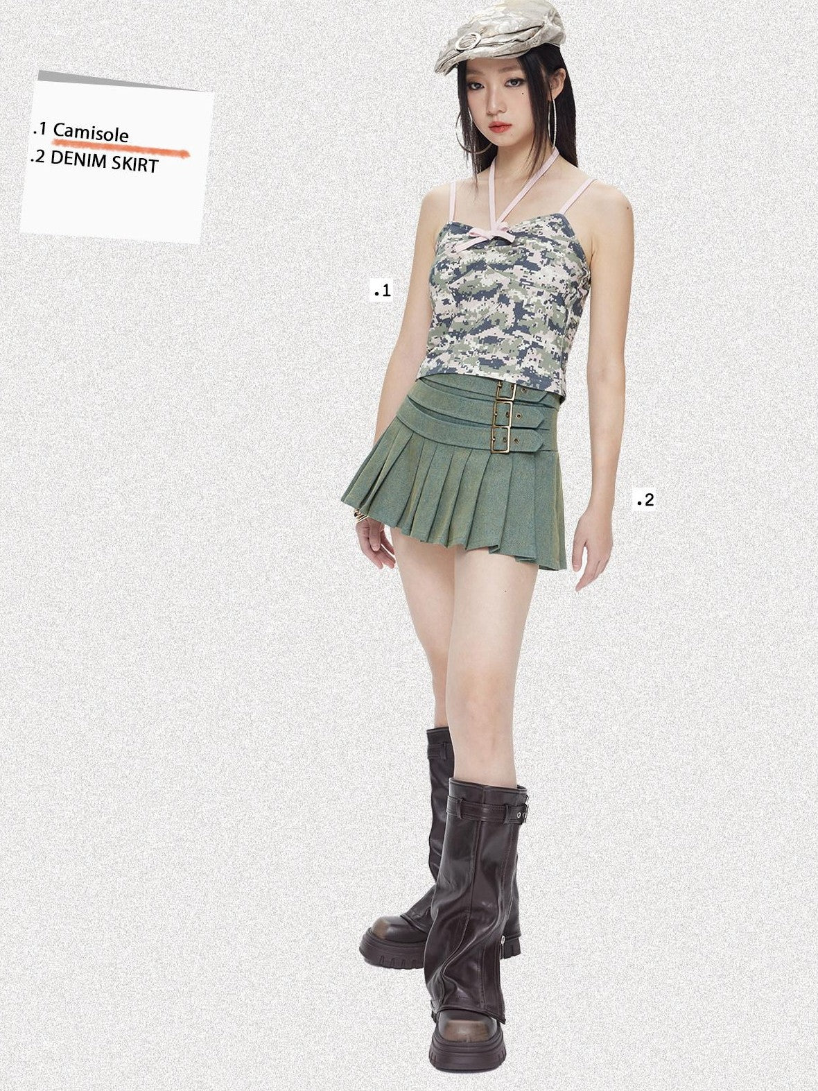 NextPassport MOF Camouflage Pink Colorblock Women's Cotton Spandex Short Cropped Camisoles