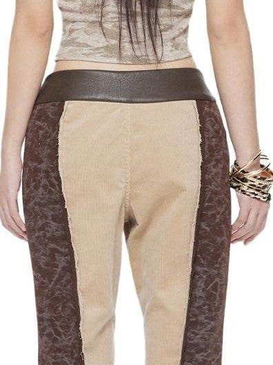 NextPassport MOF Colorblock Bark Print Asymmetric Straps Women's Viscose Nylon Blend Camisoles