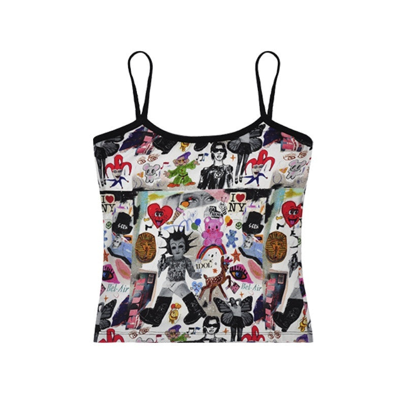 NextPassport_MOF_Cropped_Graffiti_Print_Slim_Fitted_Women's_Cotton_Blend_Camisoles_676483876516_MISSTT