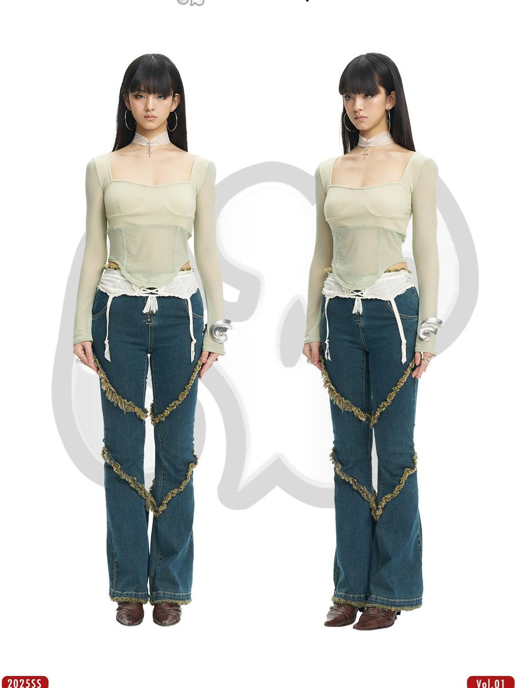 NextPassport MOF Deep Indigo Raw Hem Slim Fit Slight Stretch Women's Cotton Denim Flare Jeans