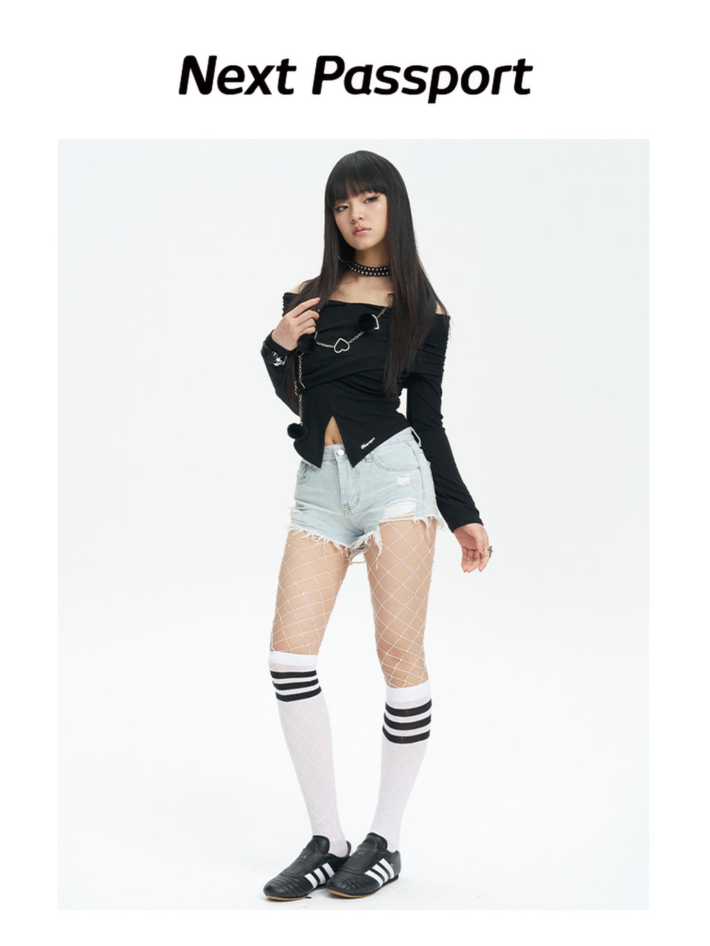 NextPassport MOF Distressed Fringe Asymmetric Straight Leg Cotton Women's Hot Pants