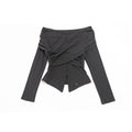 NextPassport_MOF_Gray_Cross_Pleated_Bardot_Women's_Viscose_Blend_Long_Sleeve_T-shirts_824988262661_MISSTT