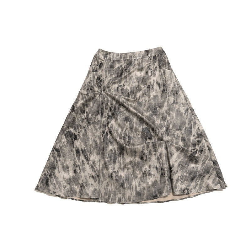 NextPassport_MOF_Gray_Ruched_Textured_Print_A_Line_Women's_Polyester_Maxi_Skirts_895534937235_MISSTT